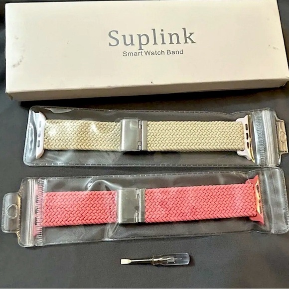 New Set Of 2 Apple Watch Woven Loop Bands & Tool - Picture 3 of 3